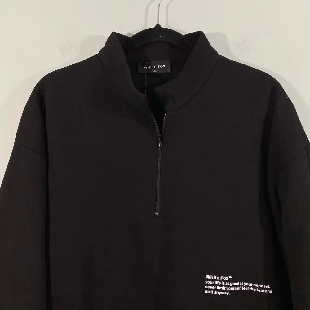 White Fox Boutique Black Sweatshirt with Pink Lettering - Picture 3 of 9